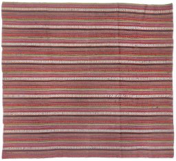 Full view of 1920s Kilim Jajim rug from Iran / Persia, 211 × 203 cm in Multi Color tones