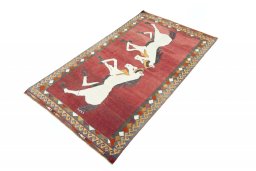Corner detail of New Kilim Jajim rug showing border pattern and Wool pile