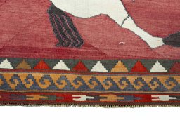 Central medallion detail of New Kilim Jajim rug from Iran / Persia