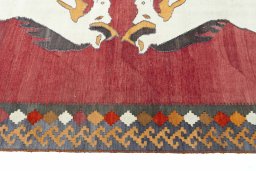 Close-up detail of New Kilim Jajim rug from Iran / Persia showing Wool weave