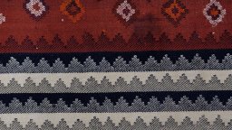 Close-up detail of 1950s Kilim Jajim rug from Iran / Persia showing Wool weave