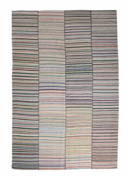 Full view of New Kilim Kiasar rug from Iran / Persia, 323 × 215 cm in Multi Color tones