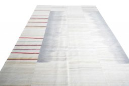 Close-up detail of New Kilim Kiasar rug from Iran / Persia showing Wool weave