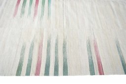 Close-up detail of New Kilim Kiasar rug from Iran / Persia showing Wool weave