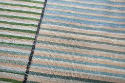 Backside of handmade New Kilim Kiasar rug showing knot structure and weave density