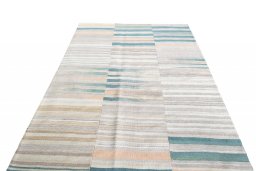 Close-up detail of New Kilim Kiasar rug from Iran / Persia showing Wool weave
