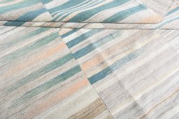 Full view of New Kilim Kiasar rug from Iran / Persia, 220 × 155 cm in Beige tones