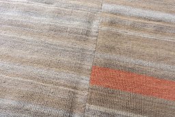 Backside of handmade New Kilim Kiasar rug showing knot structure and weave density