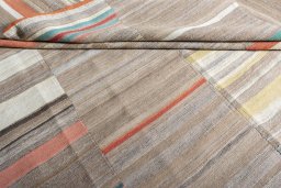 Close-up detail of New Kilim Kiasar rug from Iran / Persia showing Wool weave