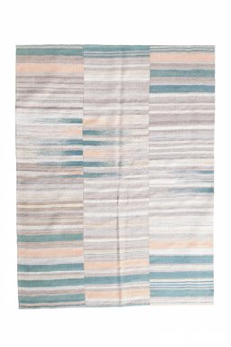 Full view of New Kilim Kiasar rug from Iran / Persia, 205 × 155 cm in Beige tones