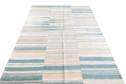 Close-up detail of New Kilim Kiasar rug from Iran / Persia showing Wool weave
