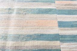 Backside of handmade New Kilim Kiasar rug showing knot structure and weave density