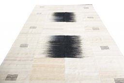 Close-up detail of New Kilim Kiasar rug from Iran / Persia showing Wool weave