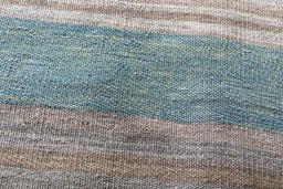 Backside of handmade New Kilim Kiasar rug showing knot structure and weave density