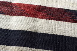 Backside of handmade New Kilim Kiasar rug showing knot structure and weave density