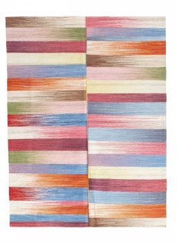 Full view of New Kilim Kiasar rug from Iran / Persia, 194 × 146 cm in Multi Color tones