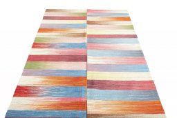 Close-up detail of New Kilim Kiasar rug from Iran / Persia showing Wool weave