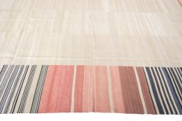 Close-up detail of New Kilim Kiasar rug from Iran / Persia showing Wool weave
