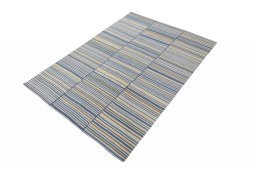 Corner detail of New Kilim Kiasar rug showing border pattern and Wool pile