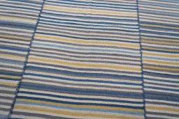 Backside of handmade New Kilim Kiasar rug showing knot structure and weave density