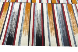 Close-up detail of New Kilim Kiasar rug from Iran / Persia showing Wool weave
