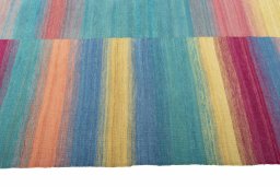 Close-up detail of New Kilim Kiasar rug from Iran / Persia showing Wool weave