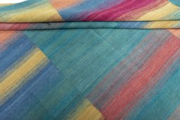Full view of New Kilim Kiasar rug from Iran / Persia, 173 × 171 cm in Multi Color tones