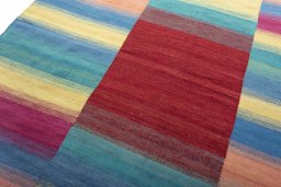 Surface texture of New Kilim Kiasar rug with natural Wool and intricate pattern