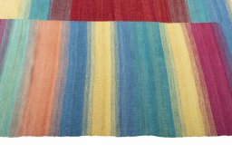Close-up detail of New Kilim Kiasar rug from Iran / Persia showing Wool weave