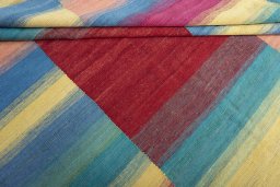 Full view of New Kilim Kiasar rug from Iran / Persia, 176 × 171 cm in Multi Color tones