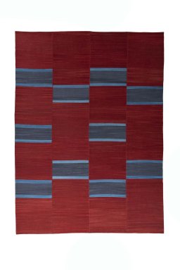 Full view of New Kilim Kiasar rug from Iran / Persia, 398 × 294 cm in Red tones