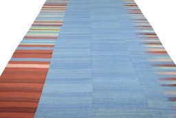 Close-up detail of New Kilim Kiasar rug from Iran / Persia showing Wool weave