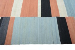 Close-up detail of New Kilim Kiasar rug from Iran / Persia showing Wool weave