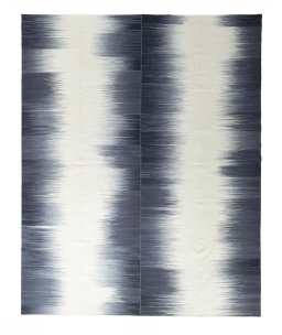 Full view of New Kilim Kiasar rug from Iran / Persia, 390 × 304 cm in Beige tones