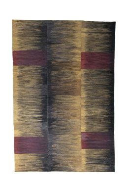 Full view of New Kilim Kiasar rug from Iran / Persia, 378 × 255 cm in Gray tones