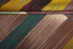 Full view of New Kilim Kiasar rug from Iran / Persia, 198 × 153 cm in Multi Color tones