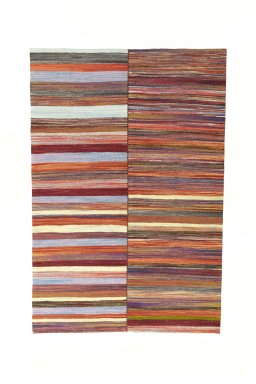 Full view of New Kilim Kiasar rug from Iran / Persia, 166 × 113 cm in Multi Color tones
