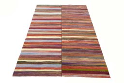 Close-up detail of New Kilim Kiasar rug from Iran / Persia showing Wool weave