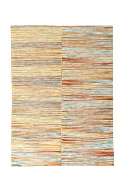 Full view of New Kilim Kiasar rug from Iran / Persia, 191 × 140 cm in Multi Color tones