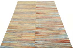 Close-up detail of New Kilim Kiasar rug from Iran / Persia showing Wool weave