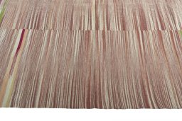 Close-up detail of New Kilim Kiasar rug from Iran / Persia showing Wool weave