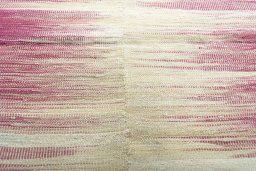 Backside of handmade New Kilim Kiasar rug showing knot structure and weave density