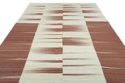 Close-up detail of New Kilim Kiasar rug from Iran / Persia showing Wool weave