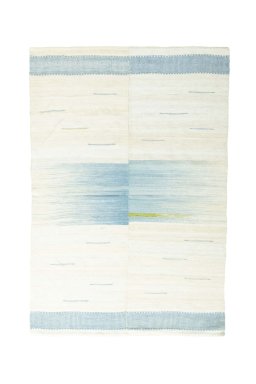 Full view of New Kilim Kiasar rug from Iran / Persia, 168 × 114 cm in Beige tones
