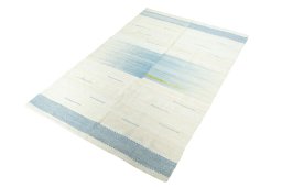 Corner detail of New Kilim Kiasar rug showing border pattern and Wool pile