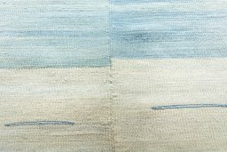 Backside of handmade New Kilim Kiasar rug showing knot structure and weave density