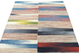 Close-up detail of New Kilim Kiasar rug from Iran / Persia showing Wool weave