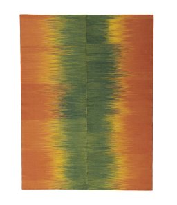 Full view of New Kilim Kiasar rug from Iran / Persia, 190 × 143 cm in Green tones