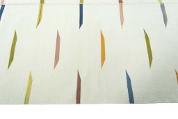 Close-up detail of New Kilim Kiasar rug from Iran / Persia showing Wool weave