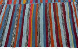 Close-up detail of New Kilim Kiasar rug from Iran / Persia showing Wool weave